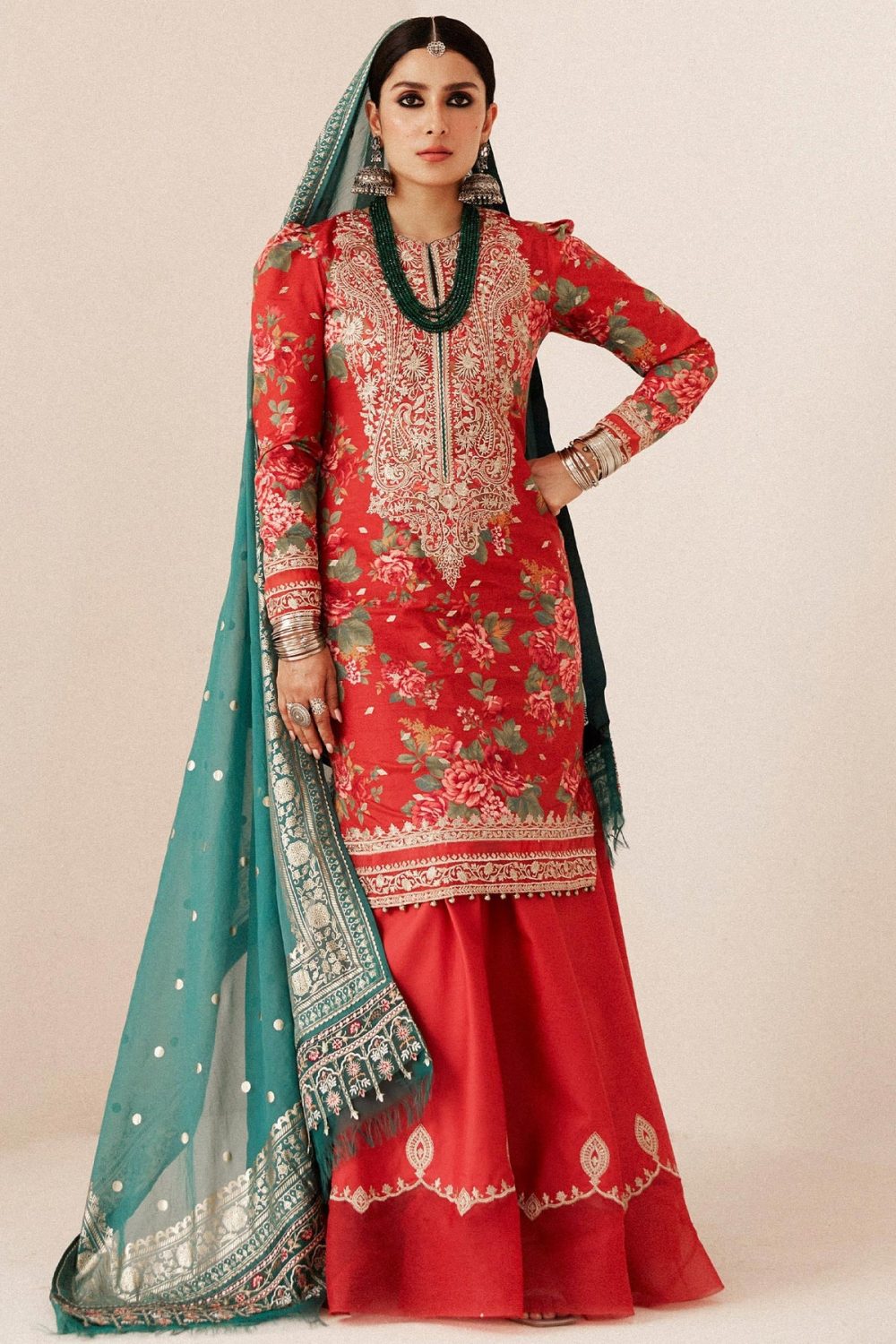 zara shahjahan, 3 piece suit, unstitched, lawn, phool kari 13b , front