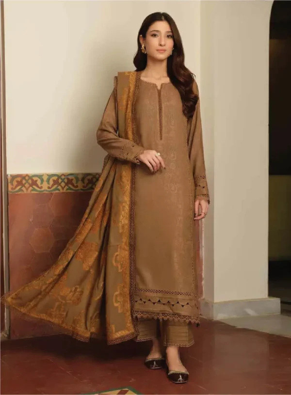 TEHZEEB BY RIAZ ARTS , 3 PIECE SUIT , BLUE , JACQUARD , TL 332, FRONT