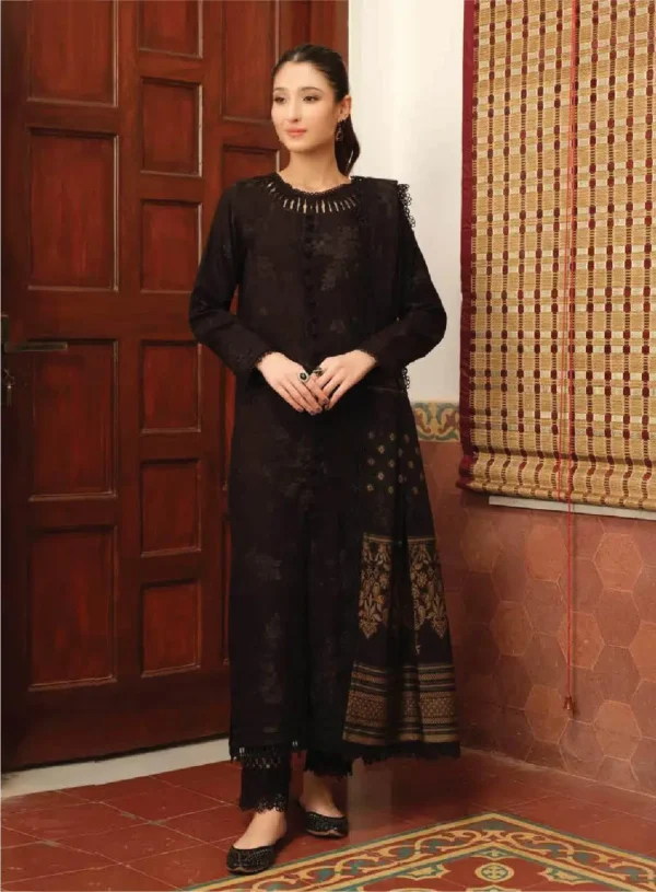 TEHZEEB BY RIAZ ARTS , 3 PIECE SUIT , BLUE , JACQUARD , TL 334, FRONT