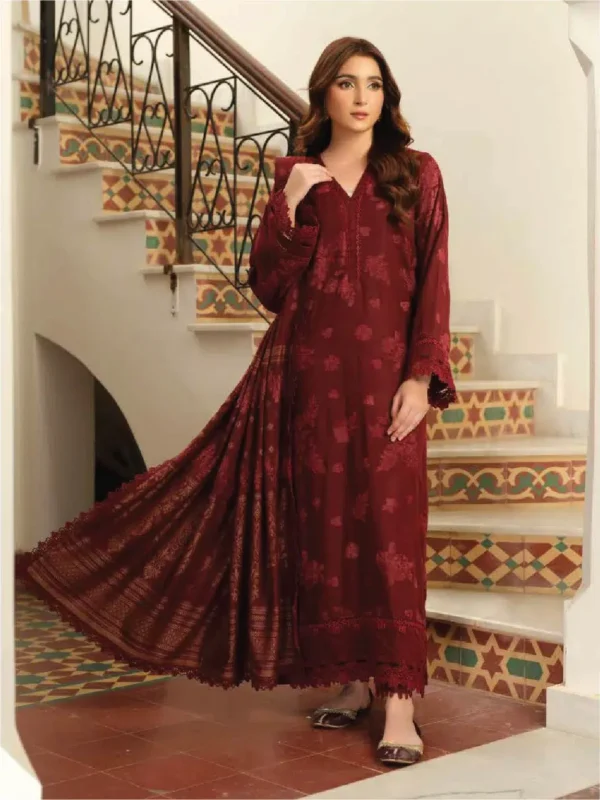 TEHZEEB BY RIAZ ARTS , 3 PIECE SUIT , BLUE , JACQUARD , TL 337, FRONT