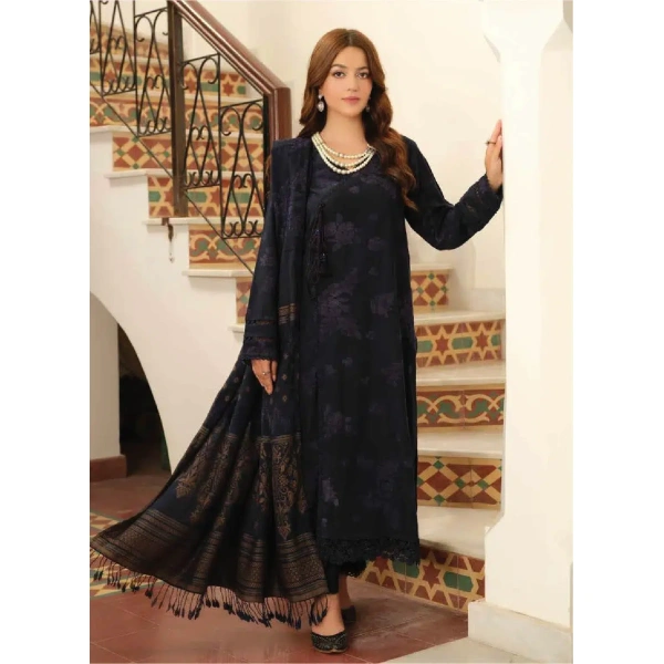 TEHZEEB BY RIAZ ARTS , 3 PIECE SUIT , BLUE , JACQUARD , TL 339, FRONT