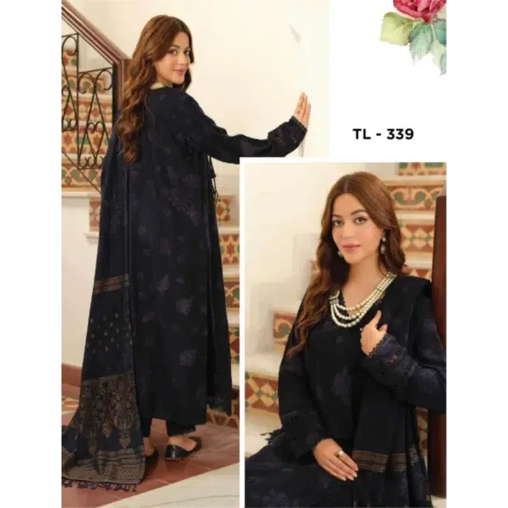 TEHZEEB BY RIAZ ARTS , 3 PIECE SUIT , BLUE , JACQUARD , TL 339, back