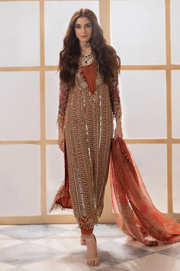 Charizma Dastaan e Jashan 2024 DJW4-04 UK Premium Chiffon Suit, front model