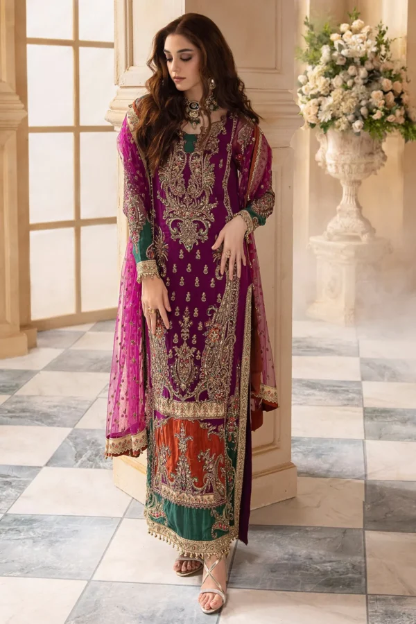 Charizma Dastaan e Jashan 2024 DJW4-08 UK Premium Chiffon Suit, Pink, front