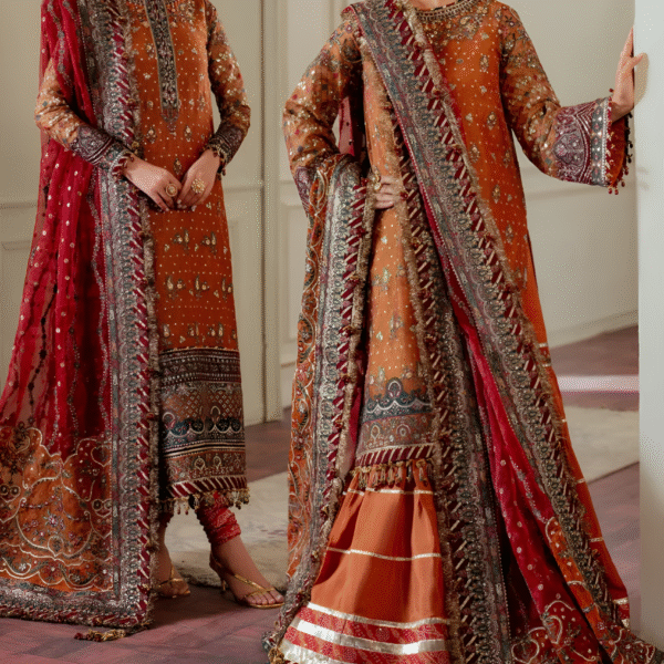 Baroque Chantelle 24 Vol 2 CH13-01 UK Embroidered Zari Net Organza Velvet Unstitched Suit