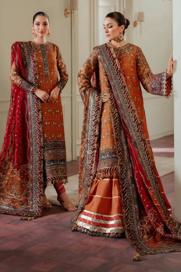 Baroque Chantelle 24 Vol 2 CH13-01 UK Embroidered Zari Net Organza Velvet Unstitched Suit