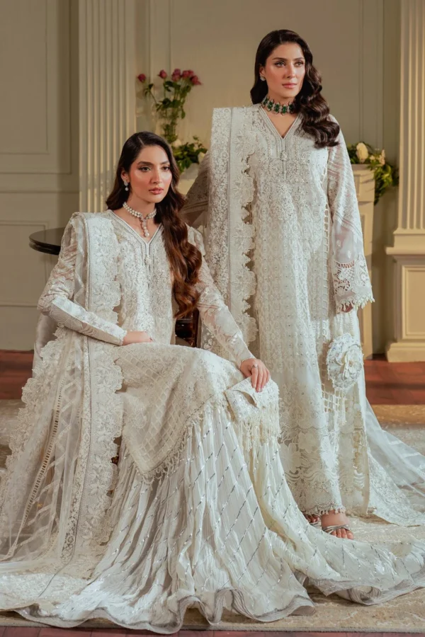 Baroque Chantelle 24 Vol 2 CH13-02 UK Embroidered Chiffon Unstitched Suit, front