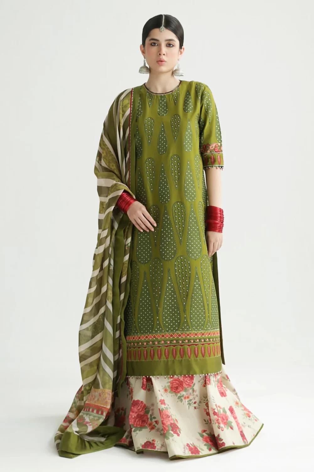 zara shahjahan, 3 piece suit, unstitched, lawn, aaina 8b, front
