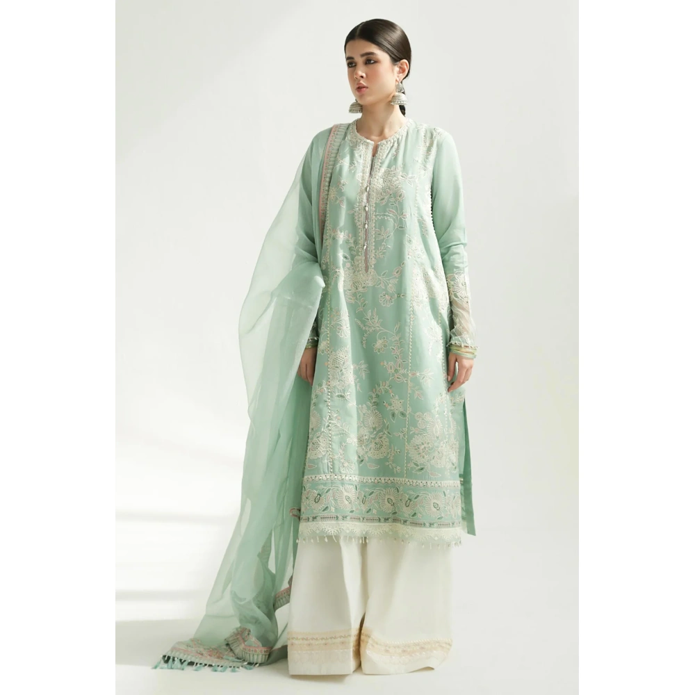 zara shahjahan, 3 piece suit, unstitched, jacquard, Amira 5b, front