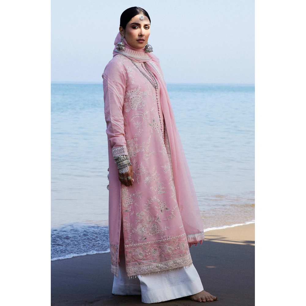 zara shahjahan, 3 piece suit, unstitched, jacquard, amira 5a, side view