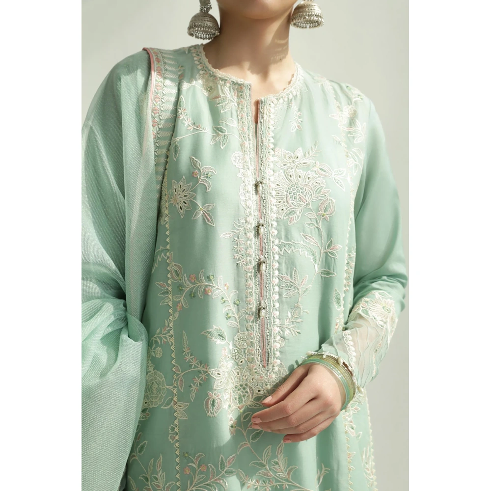 zara shahjahan, 3 piece suit, unstitched, jacquard, Amira 5b, neck