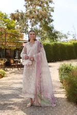 Saadia Asad Noor Luxe Chikankaari 25 D4-A UK Embroidered Lawn Suit with Chiffon Dupatta