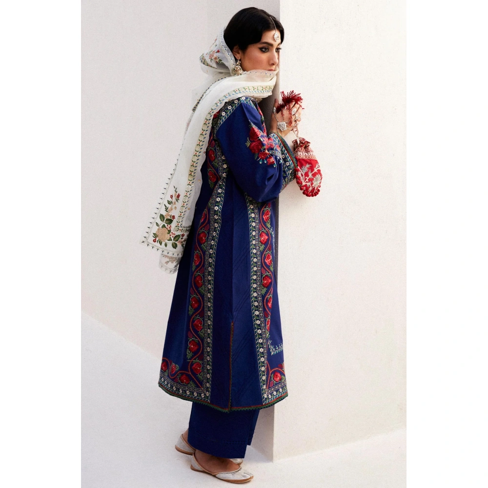 zara shahjahan, 3 piece suit, unstitched, lawn, jiya 6b, side border