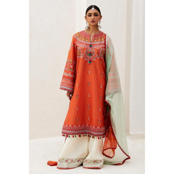 zara shahjahan, 3 piece suit, unstitched, lawn, lamia 7a, front