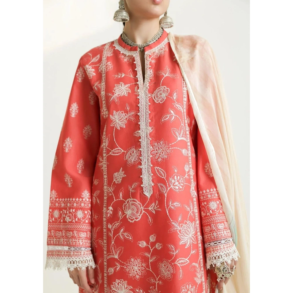 zara shahjahan, unstiched, 3 piece lawn suit, neck, mahi 1a