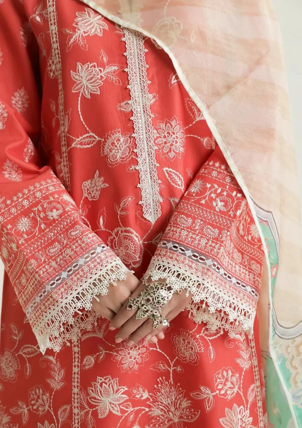 zara shahjahan, unstiched, 3 piece lawn suit, sleeves, mahi 1a