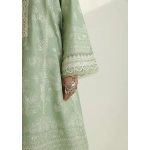 zara shajahan. 3 piece unstiched suit, green, mahi 1b. sleeves