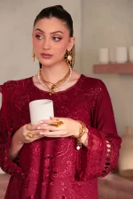 Nureh Pakistani designer outfit in luxury lawn with detailed threadwork and soft pastels