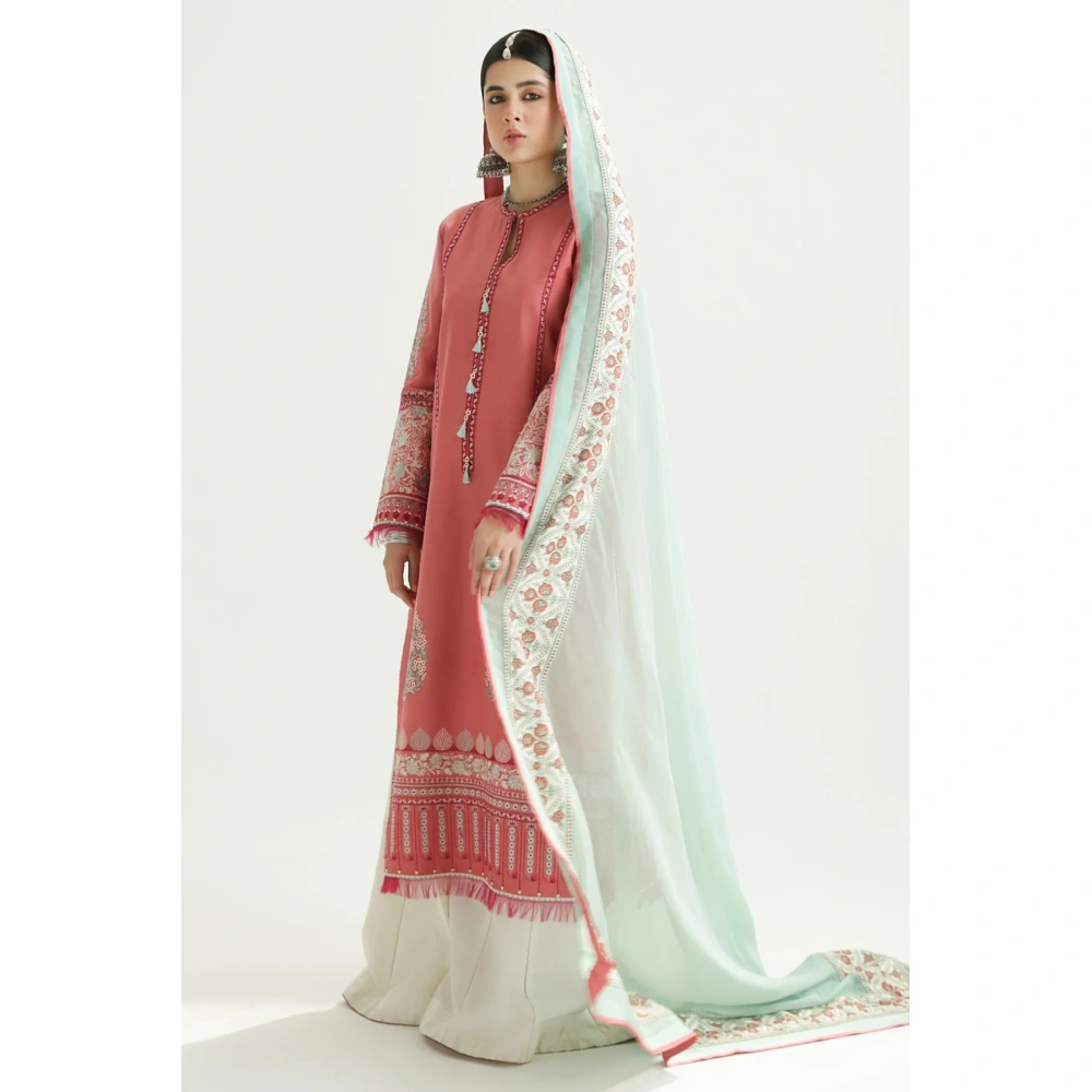 zara shahjahan, 3 piece suit, unstitched, lawn, sandal10b , front side