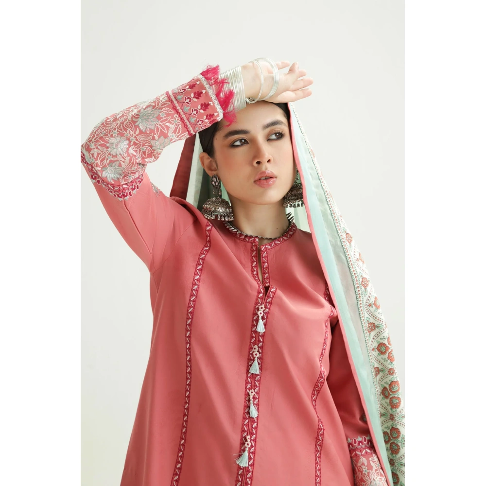 zara shahjahan, 3 piece suit, unstitched, lawn, sandal10b , front neck