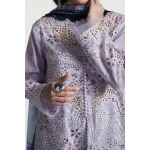 Zara shahjahan , satori lawn 25’ , 3 PIECE SUIT , unstitched, lawn , SOFT LAVENDER & NAVY, purple color , umi-3b, sleeves
