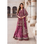 Iznik, luxury chiffon, 25’ , 3 PIECE SUIT , unstitched, chiffon , PINK, ILC-04, FRONT
