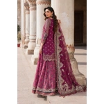 Iznik, luxury chiffon, 25’ , 3 PIECE SUIT , unstitched, chiffon , PINK, ILC-04, BACK