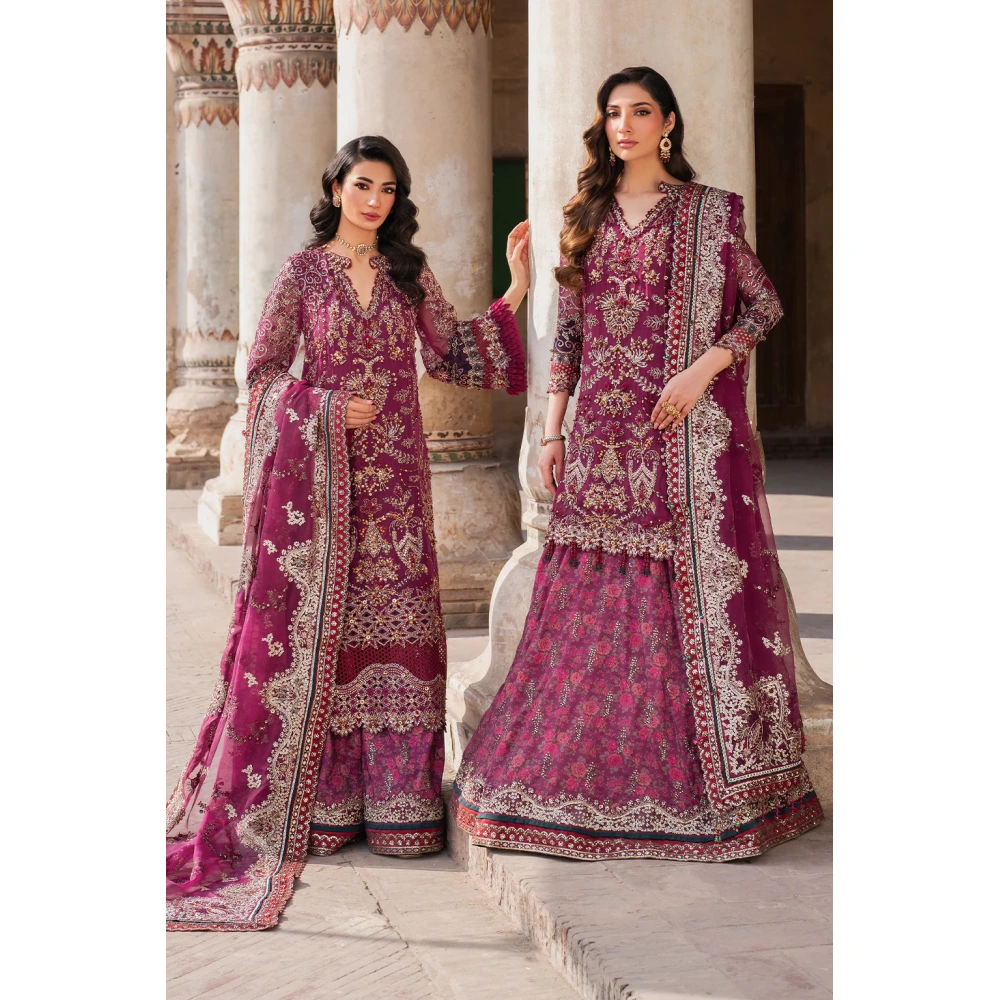 Iznik, luxury chiffon, 25’ , 3 PIECE SUIT , unstitched, chiffon , PINK, ILC-04, NEW STYLE