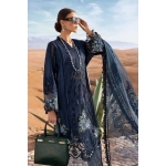 Maria b, luxury chiffon, 2025 collection , 3 PIECE SUIT , unstitched, lawn , navy blue , d-2504-b, FRONT, shirt daman