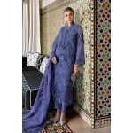 Maria b, luxe lawn 25’ , 3 PIECE SUIT , unstitched, lawn , violet color , D-2506-b, FRONT