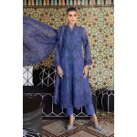 Maria b, luxe lawn 25’ , 3 PIECE SUIT , unstitched, lawn , violet color , D-2506-b, FRONT full look