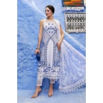 Maria b, luxe lawn 25’ , 3 PIECE SUIT , unstitched, lawn , white color , D-2510-a, FRONT