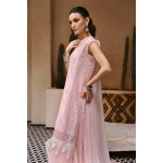 Maria b, luxe lawn 25’ , 3 PIECE SUIT , unstitched, lawn , powder pink color , D-2511-a, side look