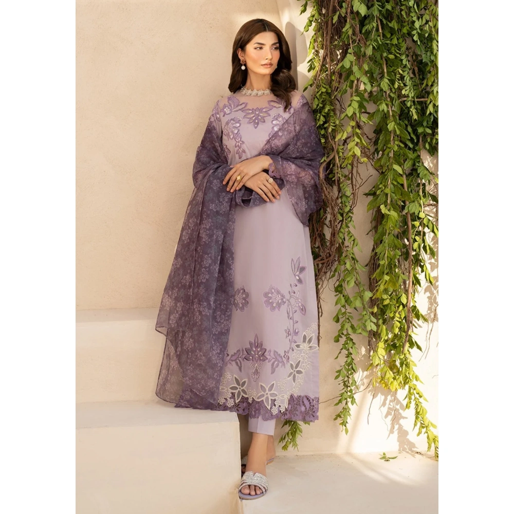 iznik, eid festive lawn 25’ , 3 PIECE SUIT , unstitched, lawn , purple color , Efl-01, FRONT