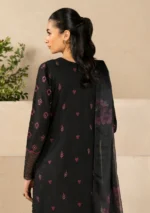 iznik, eid festive lawn 25’ , 3 PIECE SUIT , unstitched, lawn , black color , ELF-03, back