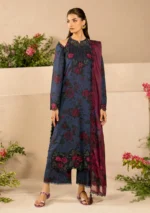 iznik, eid festive lawn 25’ , 3 PIECE SUIT , unstitched, lawn , blue color , Efl-12, FRONT