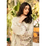 elaf, luxury lawn 25’ , 3 PIECE SUIT , unstitched, lawn , mint green color , Elm-01b, sleeves