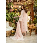 elaf, luxury lawn 25’ , 3 PIECE SUIT , unstitched, lawn , blush pink color , Elm-2a, back