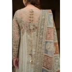 Iznik, luxury chiffon, 25’ , 3 PIECE SUIT , unstitched, chiffon , OFFWHITE, ILC-02, BACK