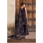 Iznik, luxury chiffon, 25’ , 3 PIECE SUIT , unstitched, chiffon , purple , ILC-06, back