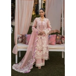 KAHF, luxury lawn 25’ , 3 PIECE SUIT , unstitched, lawn , TEA PINK color , KLR-09, front