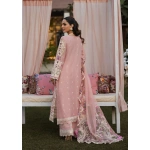 KAHF, luxury lawn 25’ , 3 PIECE SUIT , unstitched, lawn , TEA PINK color , KLR-09, back