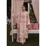 KAHF, luxury lawn 25’ , 3 PIECE SUIT , unstitched, lawn , TEA PINK color , KLR-09, front suit