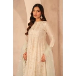 Zarif Lawn 25 , 3 PIECE SUIT , unstitched, ivory , lawn , UNST-LWN-01, FRONT TOP