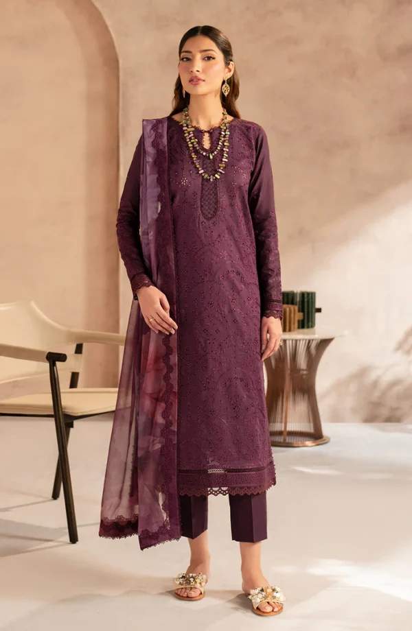 Zarif Lawn 25 , 3 PIECE SUIT , unstitched, maroon, lawn , UNST-LWN-06, FRONT