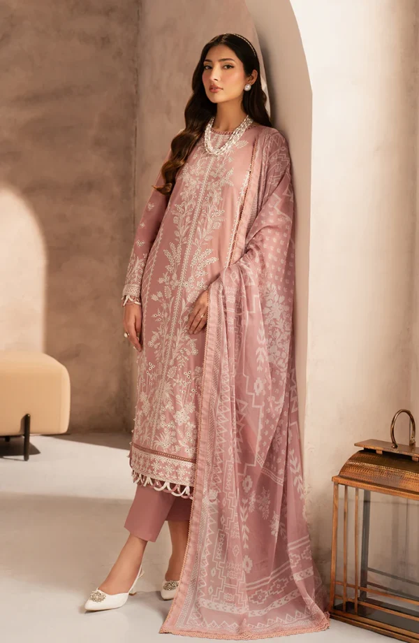 Zarif Lawn 25 , 3 PIECE SUIT , unstitched, pink , lawn , UNST-LWN-07, FRONT