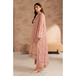 Zarif Lawn 25 , 3 PIECE SUIT , unstitched, pink , lawn , UNST-LWN-07, side look