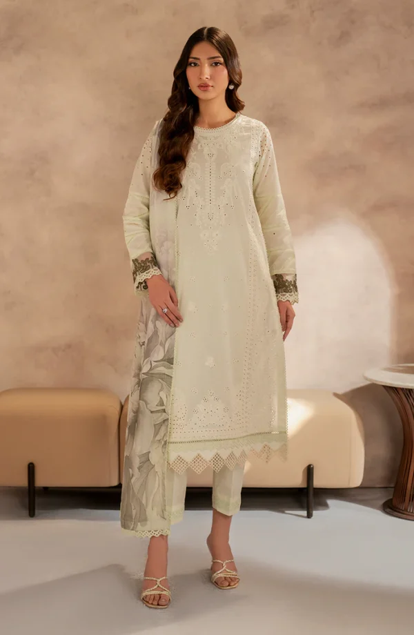 Zarif Lawn 25 , 3 PIECE SUIT , unstitched, green , lawn , UNST-LWN-08, FRONT