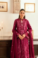 Pakistani clothing brands qalamkar luxury lawn eid edit collection 2025, unstitched 3 piece suit, sb-01, front
