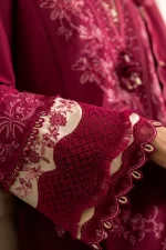 Pakistani clothing brands qalamkar luxury lawn eid edit collection 2025, unstitched 3 piece suit, sb-01, sleeves
